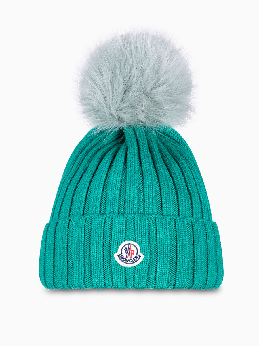 Beanie mit Faux-Fur-Bommel von MONCLER