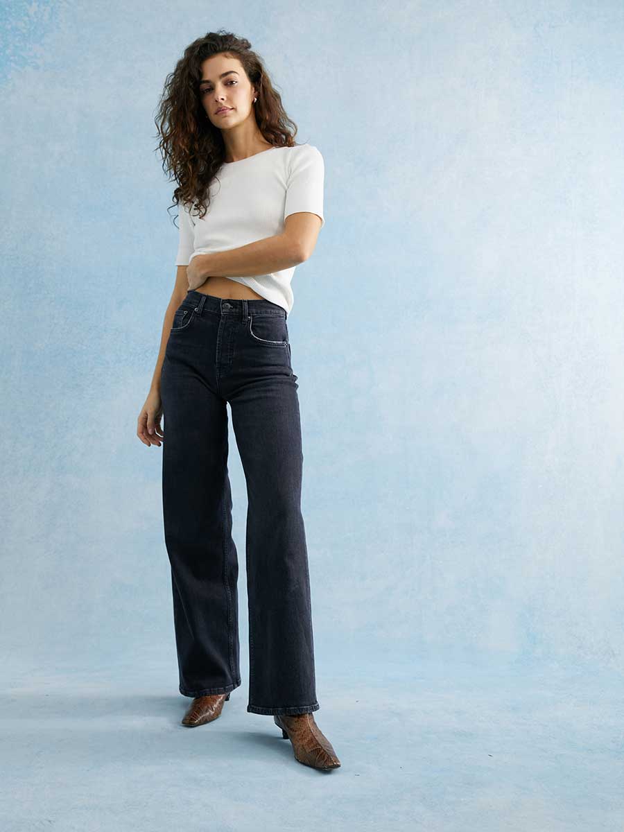 Wide-Leg-Jeans GETTY in Dunkelgrau von RAILS