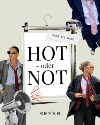 Die Loose Tie ist zurück - und sorgt für jede Menge Gesprächsstoff. 🔥👔 Zwischen Business, Streetstyle und High Fashion erlebt die locker getragene Krawatte gerade ihr großes Comeback. ✨

Doch was sagt unser REYER-Team dazu? 💬 In unserem neuen HOT OR NOT verraten unsere Verkäufer ihre ehrliche Meinung zum Trend. 🤍

Jetzt möchten wir Ihre Meinung hören! 👇🏼 Finden Sie die Loose Tie HOT oder NOT? Schreiben Sie es in die Kommentare und verraten Sie uns vor allem WARUM. 🔥 Wenn Sie den Trend lieben - was macht ihn für Sie besonders? Und wenn Sie ihn nicht tragen würden - was stört Sie daran? Wir freuen uns auf Ihre Sichtweise und eine spannende Diskussion. 💭

#reyerlooks #hotornot #loosetie #fashiontrend #tie
